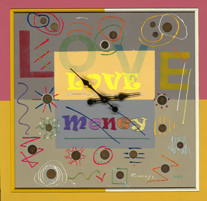 Painting titled "Love or Money? Love…" by Tomasz, Original Artwork, Acrylic