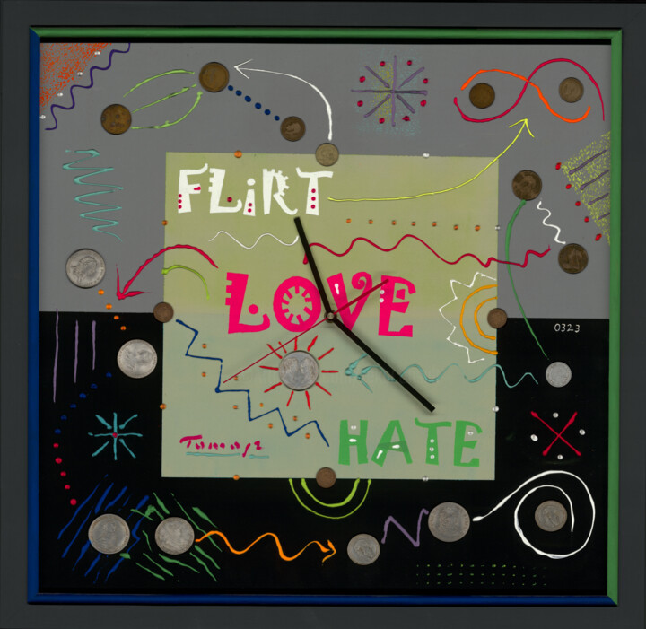 Peinture intitulée "Flirt, Love and Hate" par Tomasz, Œuvre d'art originale, Acrylique