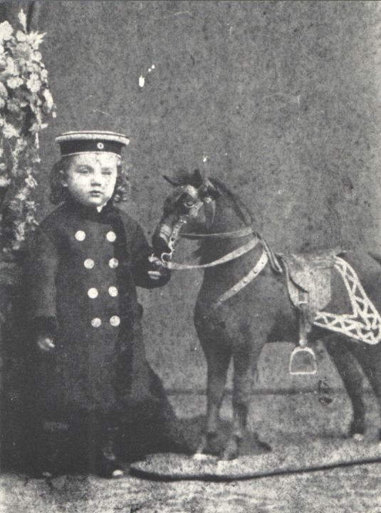 Photography titled "1876 Boy with Toy H…" by Thomas Dans, Original Artwork, Analog photography