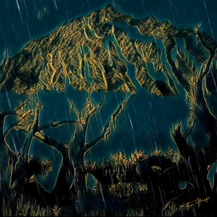 Arts numériques intitulée ""The magic of rain"" par Tom Haespi, Œuvre d'art originale, Peinture numérique