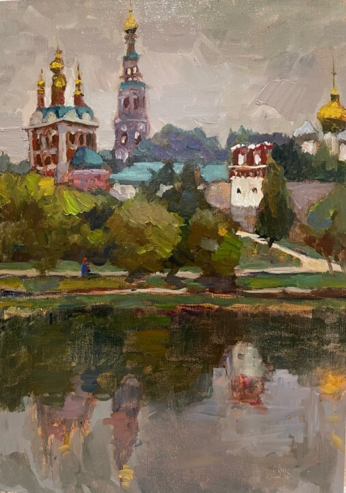 Painting titled "Novodevichiy convent" by Tomileka, Original Artwork, Oil