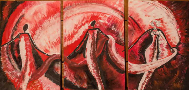 Pintura titulada "Liens" por Maryse Renault, Obra de arte original, Acrílico
