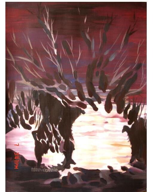 「Baobab Dwell」というタイトルの絵画 Tommietommieによって, オリジナルのアートワーク, オイル