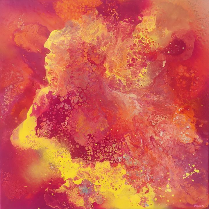 Painting titled "Liquid hell" by Tomáš Backa, Original Art, Spray paint