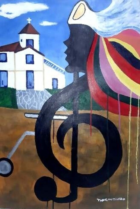 Painting titled "Catopê Cadeirante" by Ton Coutinho, Original Artwork, Acrylic