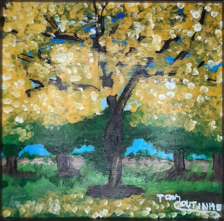 Painting titled "Ipê Amarelo" by Ton Coutinho, Original Artwork, Acrylic