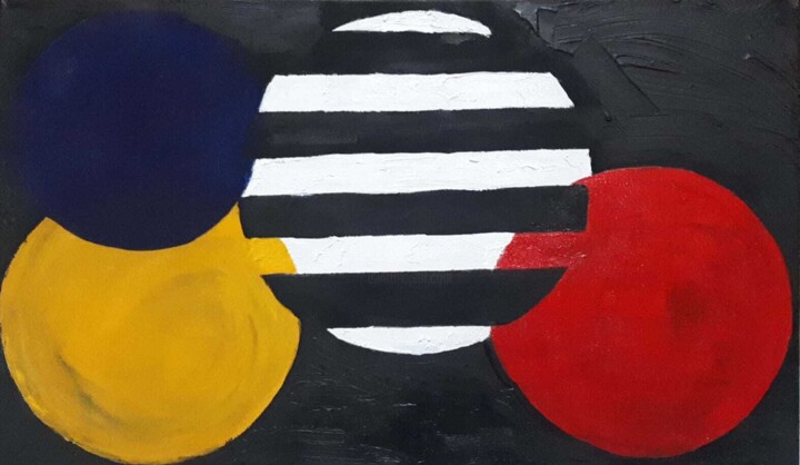 Pintura titulada "Circulo entre cores" por Ton Coutinho, Obra de arte original, Acrílico