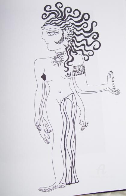 Drawing titled "Feral Dancer" by Toni Barca, Original Artwork, Other