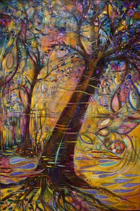Painting titled "The Poetry of Trees" by Toni Carmine Salerno, Original Artwork, Acrylic