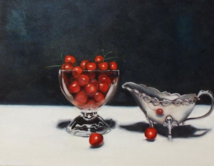 Painting titled "Cherries" by Berry Toni, Original Artwork