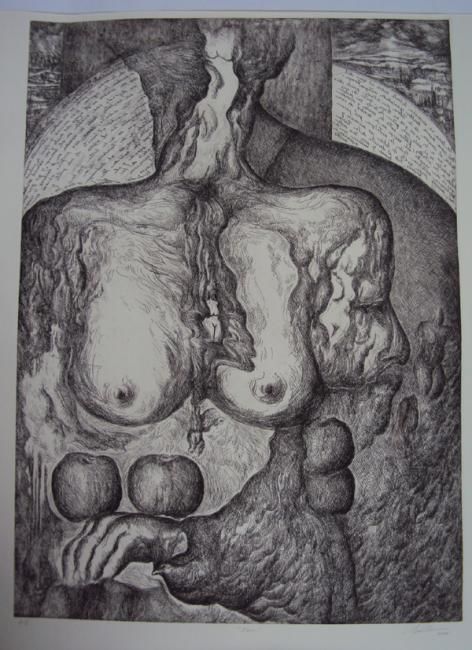 Disegno intitolato "Eva" da Toni Guerra, Opera d'arte originale
