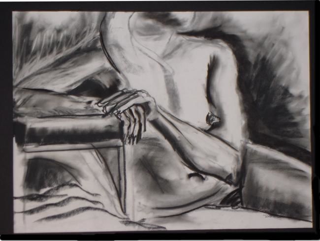 Drawing titled "Female Nude #10" by Toni Medford, Original Artwork