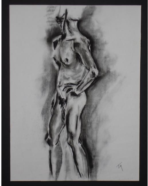 「Male Nude #6」というタイトルの描画 Toni Medfordによって, オリジナルのアートワーク