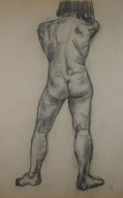 Drawing titled "Male Nude #13" by Toni Medford, Original Artwork