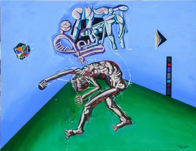Ζωγραφική με τίτλο "fucked dreams" από Toni Milaqi, Αυθεντικά έργα τέχνης