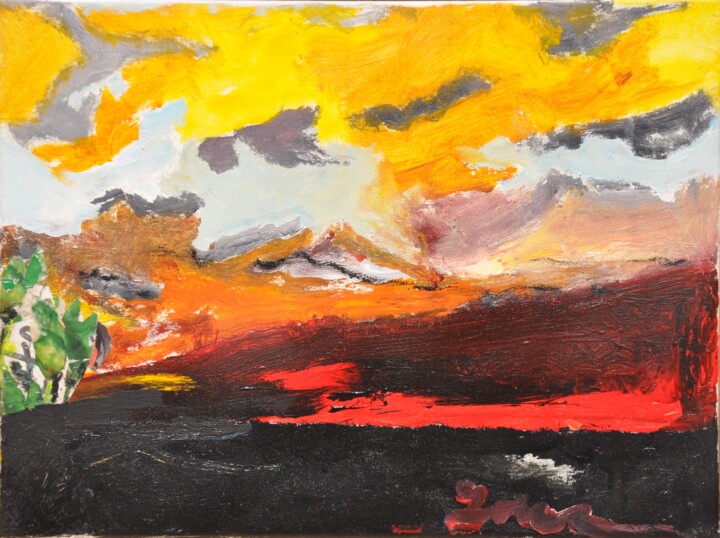 Malarstwo zatytułowany „Cielo al tramonto” autorstwa Tonino Gottarelli, Oryginalna praca, Akryl