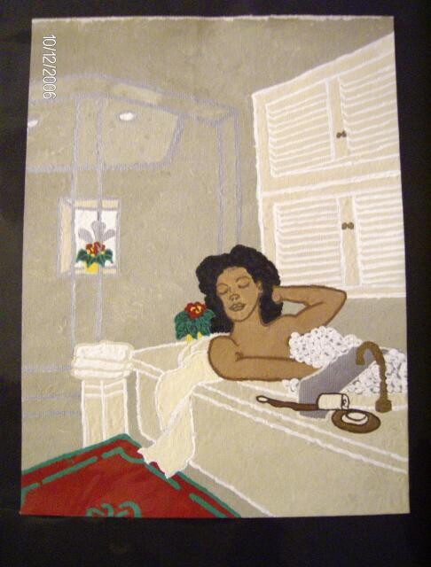 Painting titled "Relaxing" by Tonjua Lyles, Original Artwork