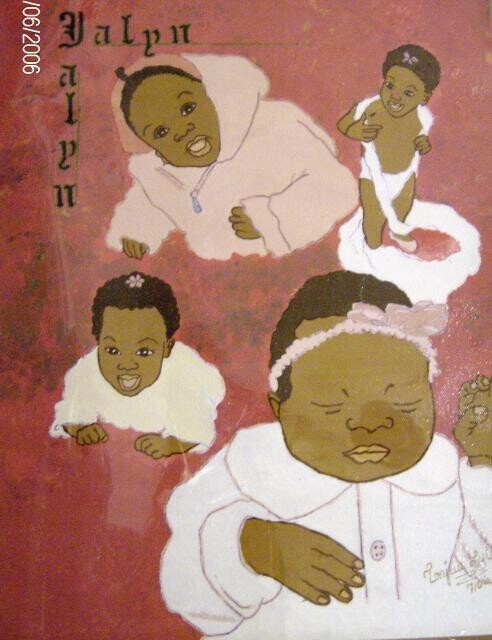 Malarstwo zatytułowany „Baby Jalyn” autorstwa Tonjua Lyles, Oryginalna praca