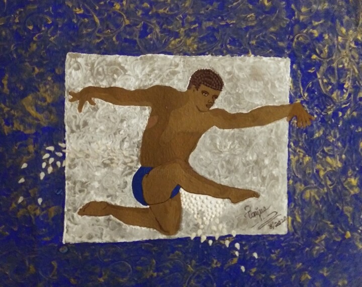 Painting titled "Flying through Air" by Tonjua Lyles, Original Artwork, Acrylic