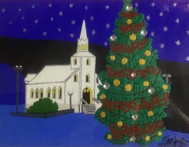 Painting titled "O Holy Night" by Tonjua Lyles, Original Artwork, Acrylic