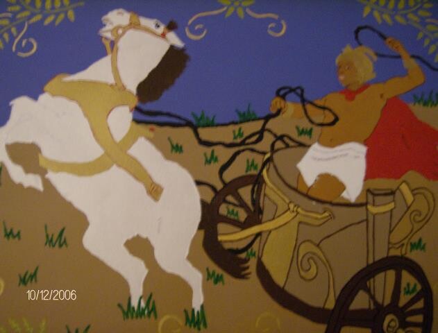 Schilderij getiteld "Gary's Chariot" door Tonjua Lyles, Origineel Kunstwerk, Anders