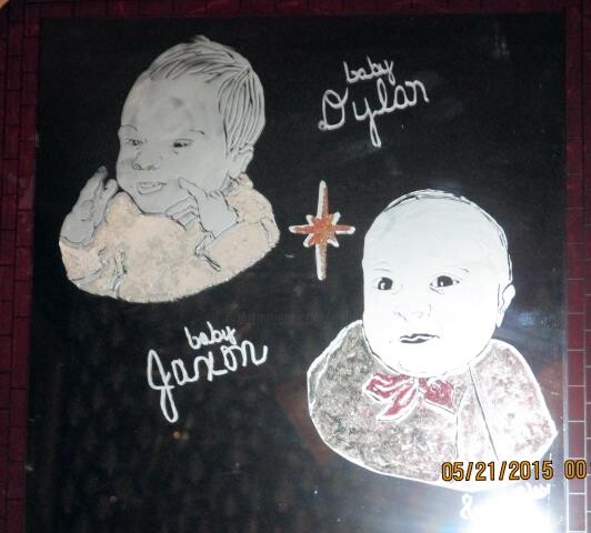 Painting titled "Baby Dylan, Baby Ja…" by Tonjua Lyles, Original Artwork