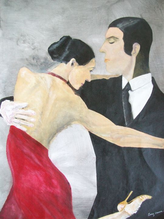 Peinture intitulée "Tango" par Tony Crenn, Œuvre d'art originale, Huile