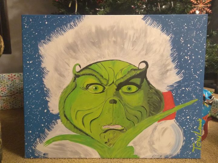 Painting titled "“Tha Grinch”" by Tony Lewis, Original Artwork, Acrylic