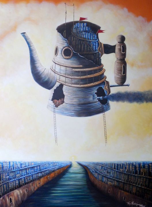 Pintura titulada "A round trip to who…" por Tony Rodriguez(Juan Antonio Rodriguez Olivares), Obra de arte original, Oleo