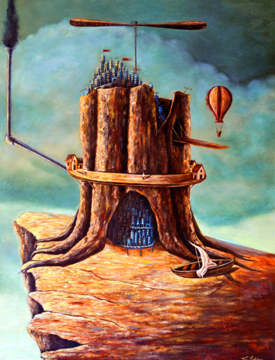 Pintura titulada "The bunker" por Tony Rodriguez(Juan Antonio Rodriguez Olivares), Obra de arte original, Oleo