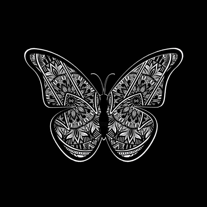 Картина под названием "Rubino Butterfly" - Tony Rubino, Подлинное произведение искусства, Акрил Установлен на Деревянная рам…