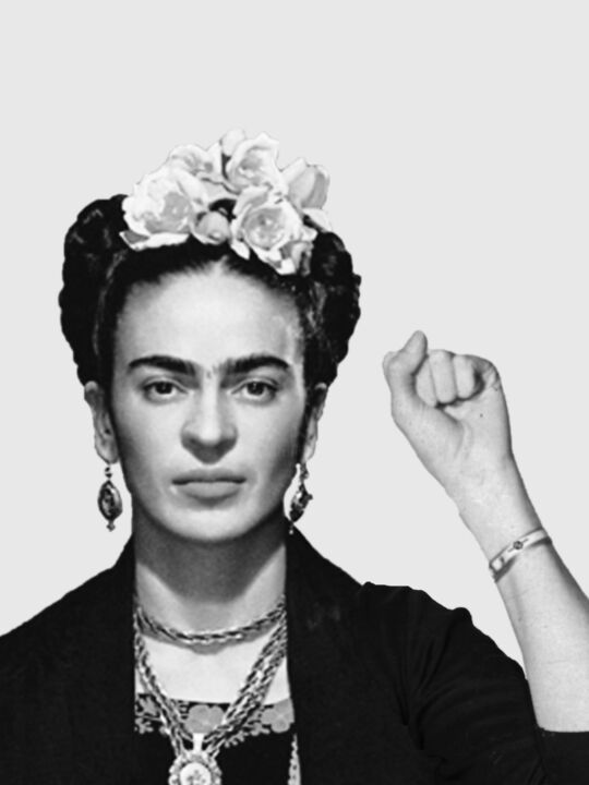 Malerei mit dem Titel "Frida Kahlo Mug Sho…" von Tony Rubino, Original-Kunstwerk, Digitale Fotografie Auf Keilrahmen aus Hol…
