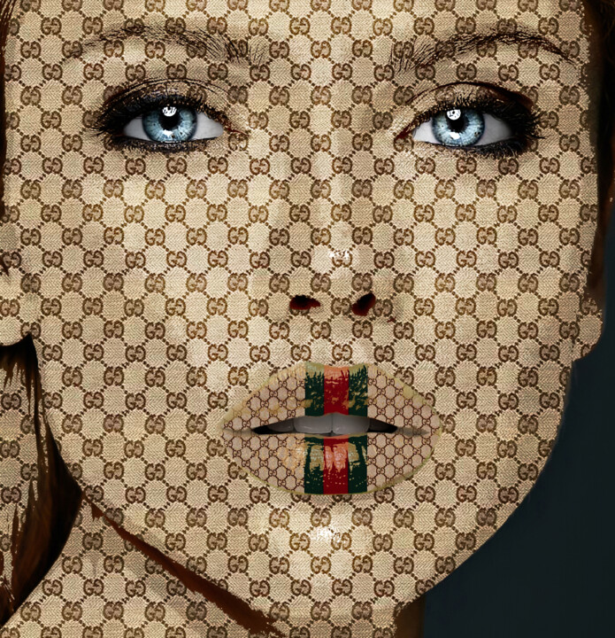 Картина под названием "Gucci Woman" - Tony Rubino, Подлинное произведение искусства, Акрил Установлен на Деревянная рама для…