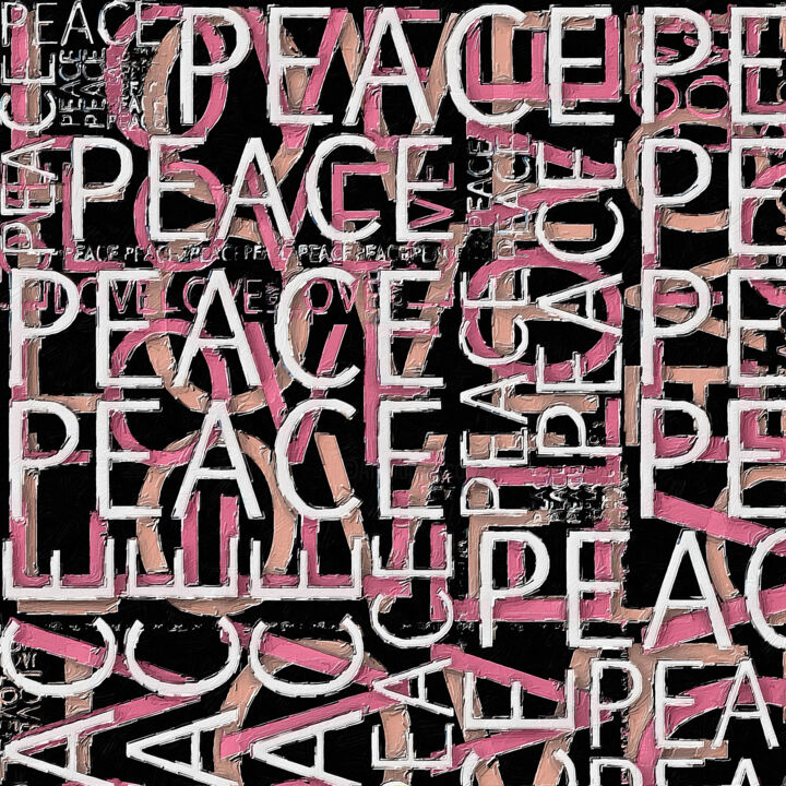 "Love and Peace Flow…" başlıklı Tablo Tony Rubino tarafından, Orijinal sanat, Akrilik Ahşap Sedye çerçevesi üzerine monte ed…