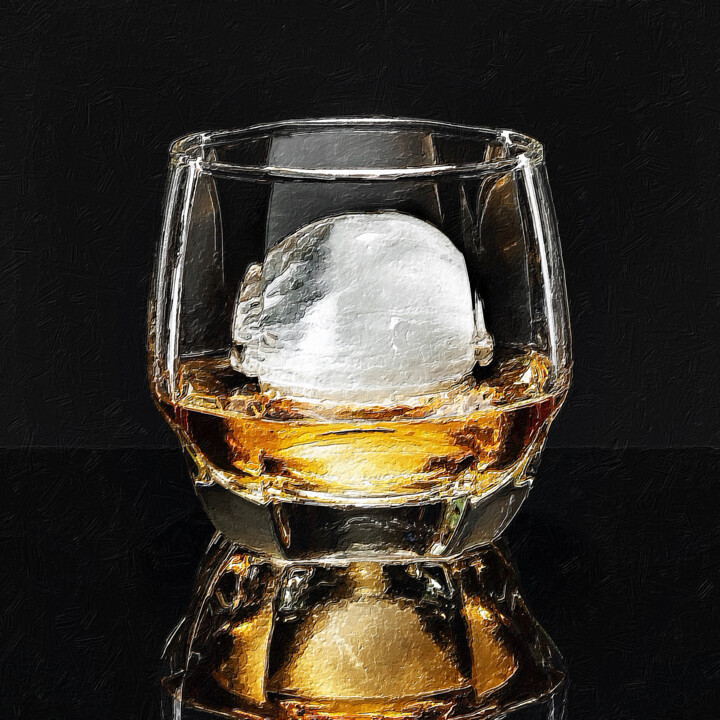 Peinture intitulée "Ice Whiskey Scotch…" par Tony Rubino, Œuvre d'art originale, Acrylique Monté sur Châssis en bois