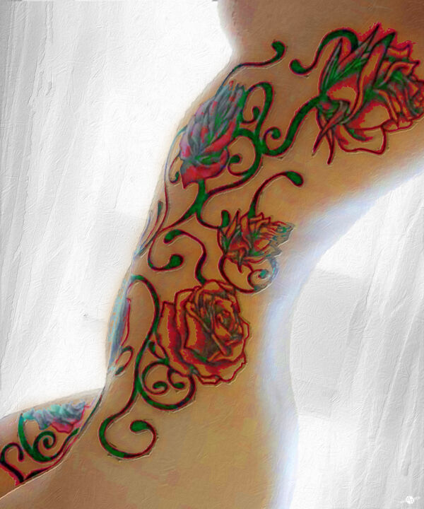Pittura intitolato "Body Tattoo Woman I…" da Tony Rubino, Opera d'arte originale, Acrilico Montato su Telaio per barella in…