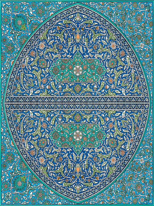 Pintura intitulada "La Decoration Arabe…" por Tony Rubino, Obras de arte originais, Acrílico Montado em Armação em madeira