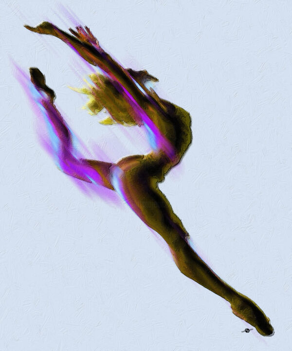Картина под названием "Dancer Impressionis…" - Tony Rubino, Подлинное произведение искусства, Акрил Установлен на Деревянная…