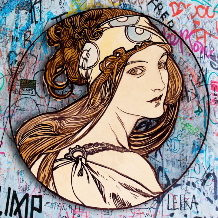 Haalbaar welvaart plafond Art Deco Hippie Woman, Schilderij door Tony Rubino | Artmajeur