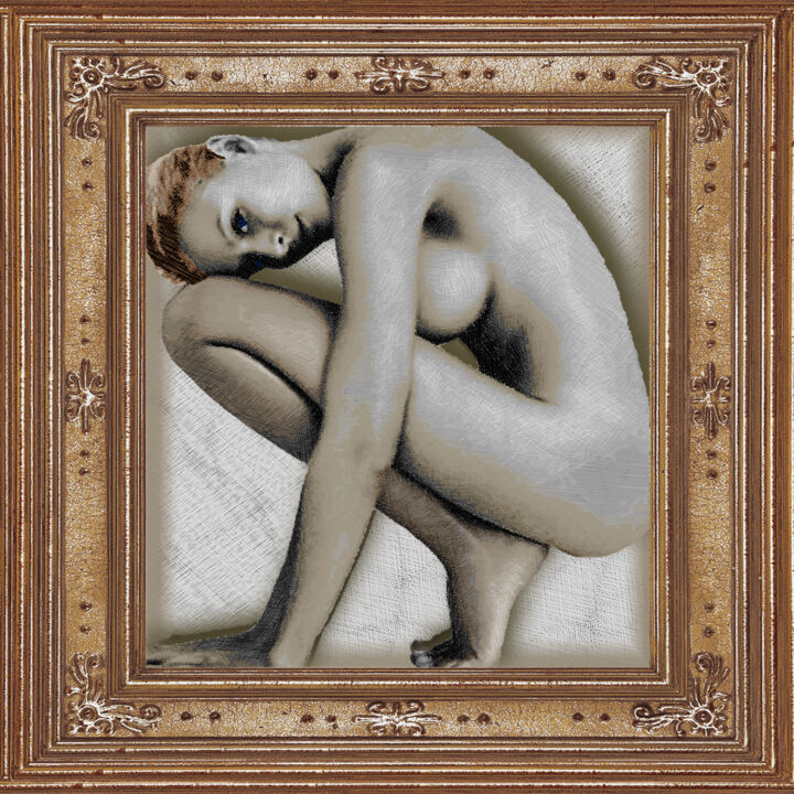 Peinture intitulée "Art Woman Framed" par Tony Rubino, Œuvre d'art originale, Acrylique Monté sur Châssis en bois