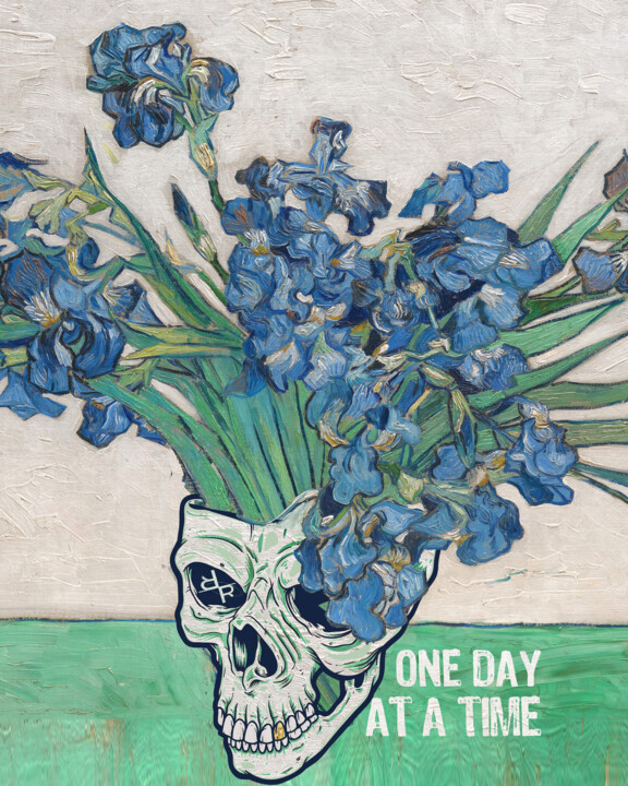 Collages intitolato "One Day At A Time A…" da Tony Rubino, Opera d'arte originale, Collages Montato su Telaio per barella in…