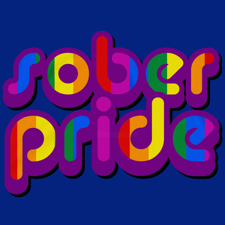 Collages titulada "LGBT AA Symbol NA A…" por Tony Rubino, Obra de arte original, Collages Montado en Bastidor de camilla de…