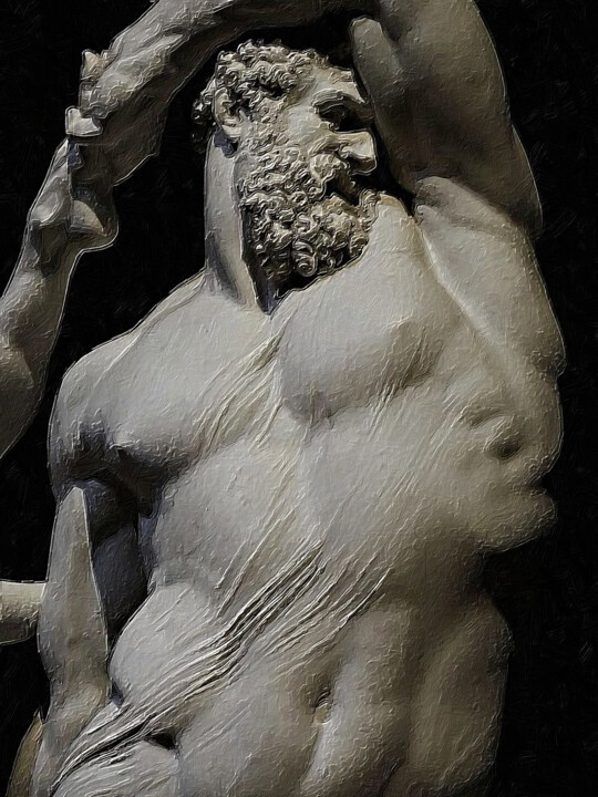 Peinture intitulée "Zeus Statue" par Tony Rubino, Œuvre d'art originale, Acrylique Monté sur Châssis en bois
