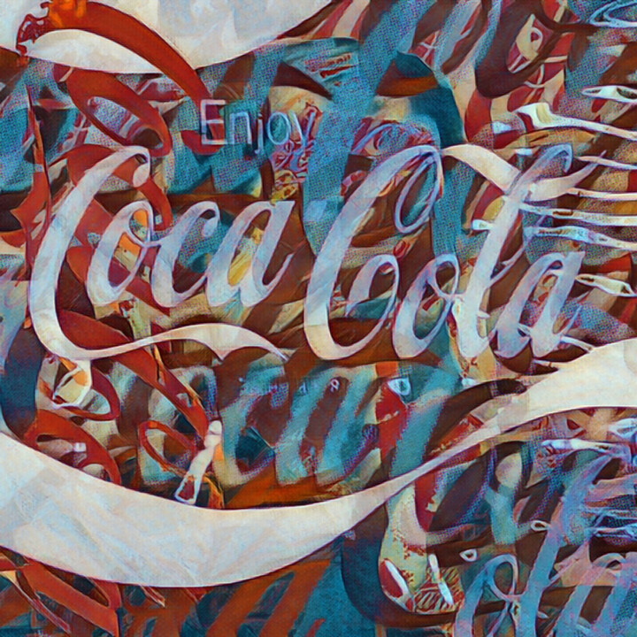 Painting titled "Coca-Cola Collage 2" by Tony Rubino, Original Artwork, Acrylic Mounted on Wood Stretcher frame