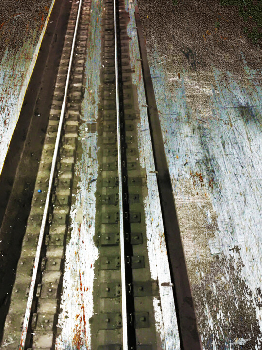 Peinture intitulée "Train Tracks" par Tony Rubino, Œuvre d'art originale, Acrylique Monté sur Châssis en bois