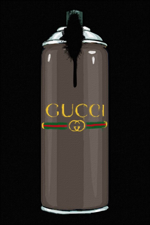 Peinture intitulée "Gucci Spray Paint G…" par Tony Rubino, Œuvre d'art originale, Acrylique Monté sur Châssis en bois