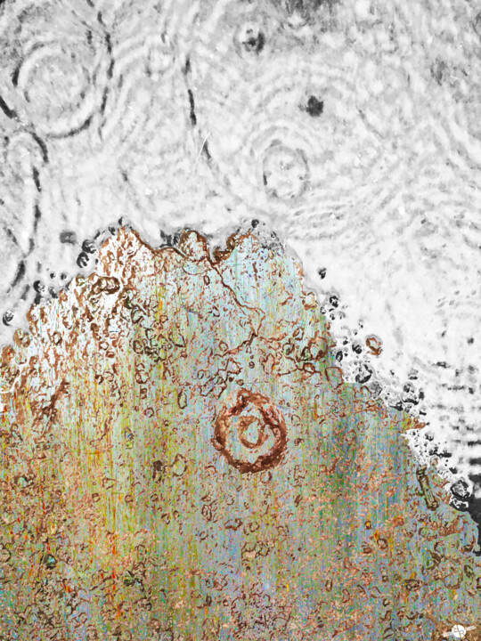 Картина под названием "Aqua Metallic Serie…" - Tony Rubino, Подлинное произведение искусства, Акрил Установлен на Деревянная…
