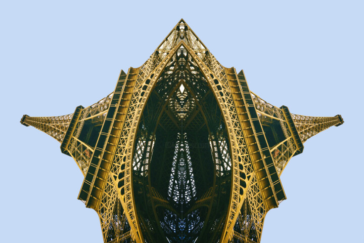 Painting titled "Eiffel Tower" by Tony Rubino, Original Artwork, Acrylic Mounted on Wood Stretcher frame