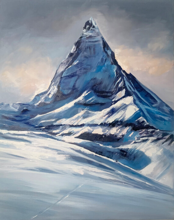 Peinture intitulée "Zermatt Winter Colo…" par Tonya Seiler, Œuvre d'art originale, Huile Monté sur Châssis en bois