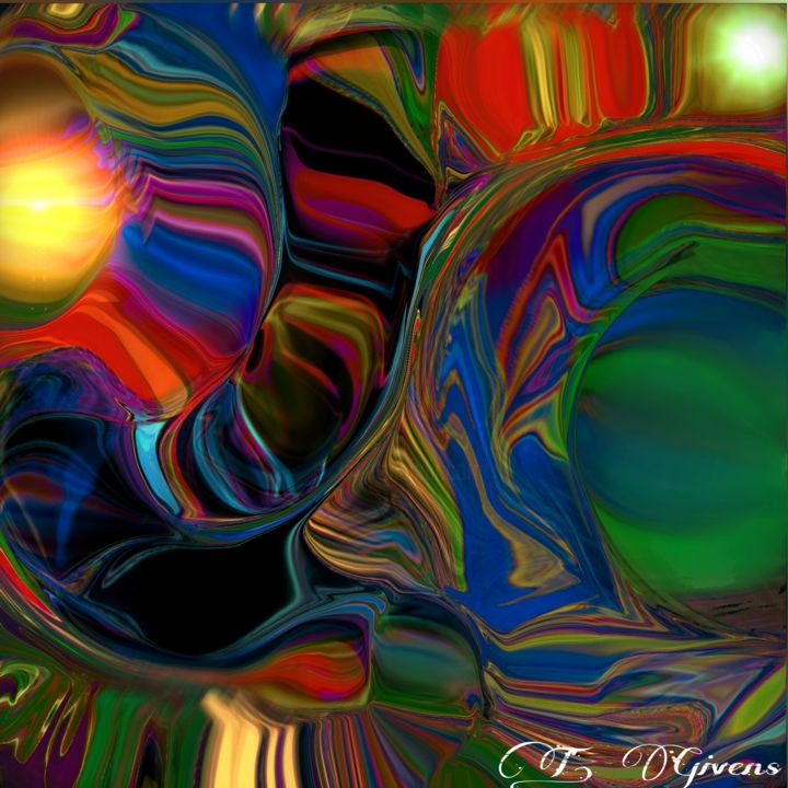 Painting titled "Lost in inner space" by T. Givens, Original Art,